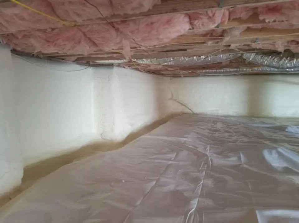 Crawl space encapsulation with closed-cell spray foam for Roof Waterproofing in Merrillville